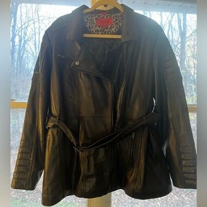 Genuine leather women’s 2X plus coat